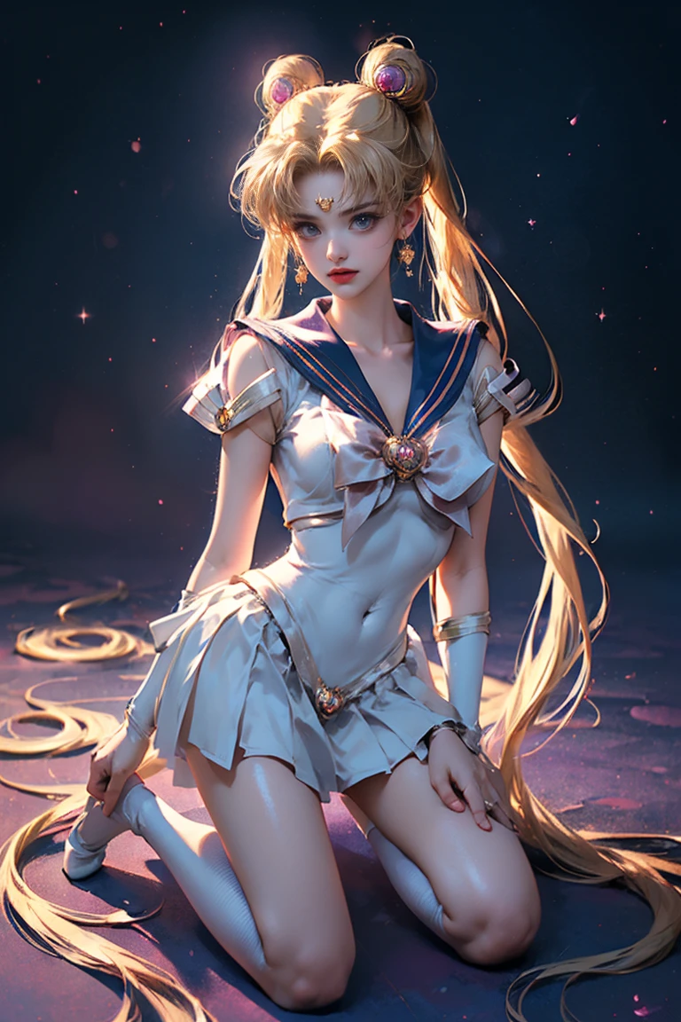 ((masterpiece, highest quality, Highest image quality, High resolution, photorealistic, Raw photo, 8K)), ((Extremely detailed CG unified 8k wallpaper)), (huge stunning goddess shot, very hot and sexy, jaw-dropping beauty, perfect proportions, beautiful body, slim body beauty:1.4), Woman taking pictures in sailor suit, sailor moon, sailor moon style, sailor moon. Beautiful, Inspired Sailor Moon, Sailor Moon, official art, Sailor Moon aesthetic, official anime artwork, magical girl anime magical girl, anime princess, magical girl style, high quality artwork, magical girl kneeling before giant crescent moon, one hand on hip, 