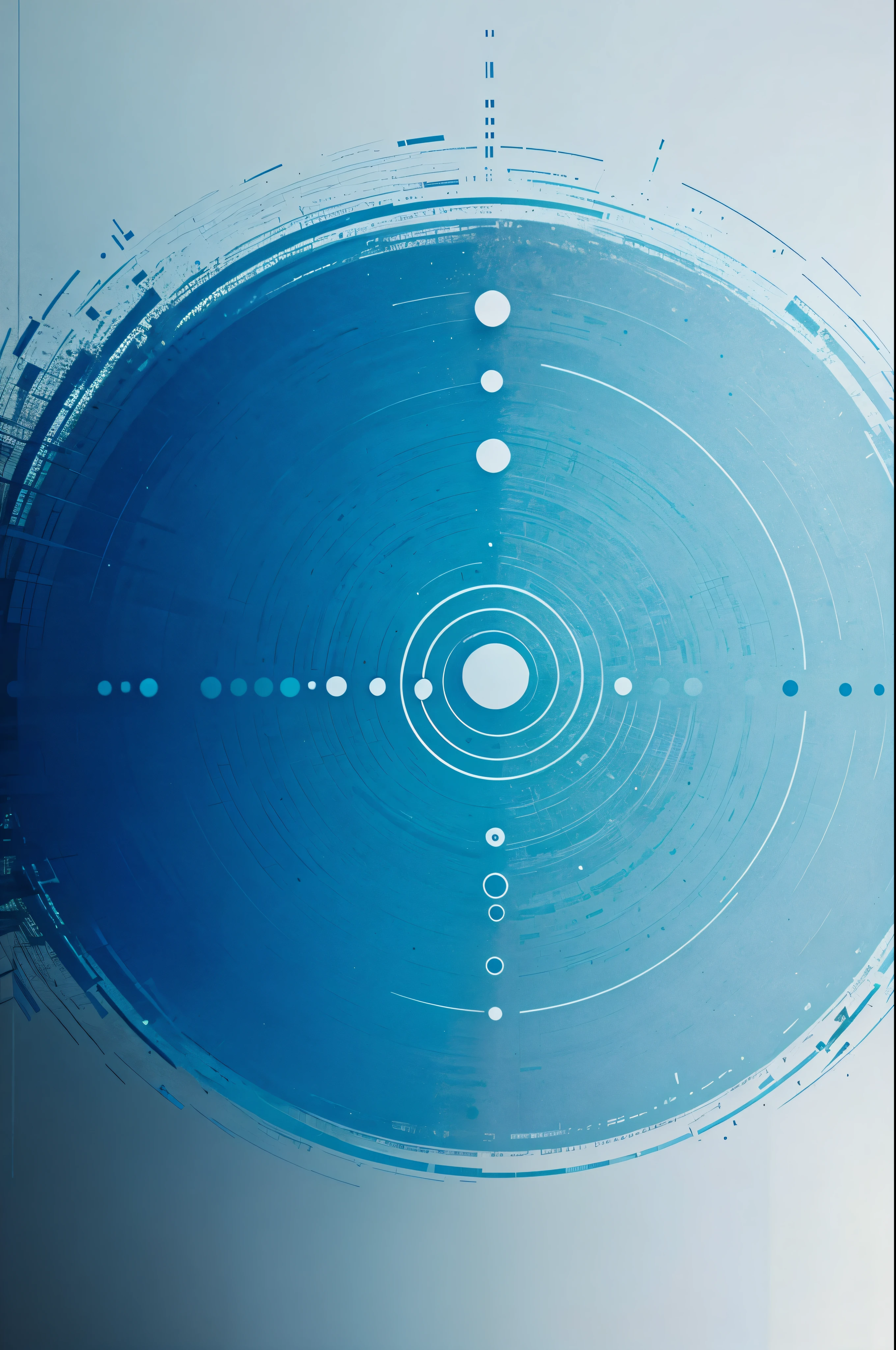 abstract lines blue circles