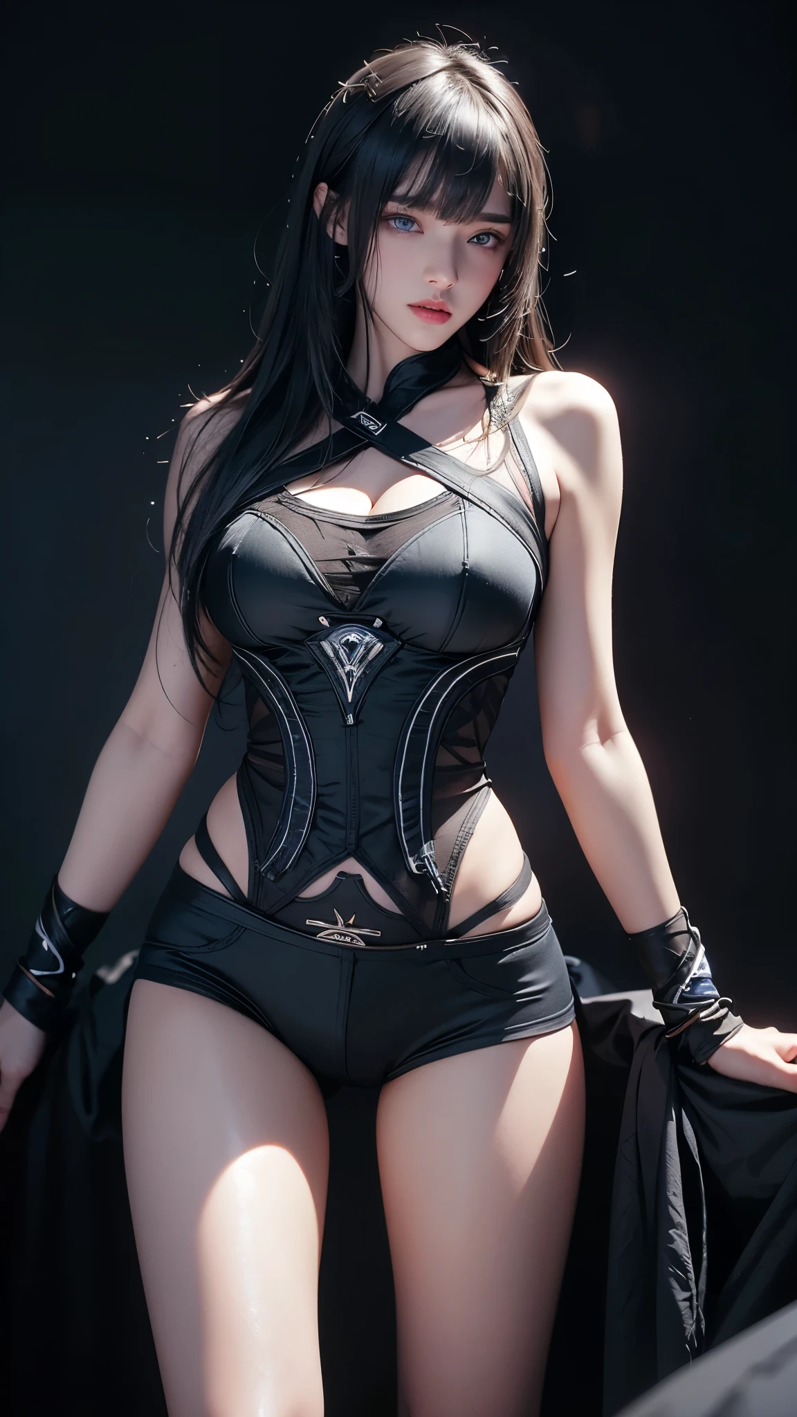 Cuerpo completo, senos enormes, topless, enorme culo, MeiyuCipher 1girl naranja espiga aura en movimiento, Damaged Chinese clothing, Piezas flotantes, tendencias en Artstation, foco nítido, Detalles intrincados, Altamente detallado, Cara detallada (pintura a tinta y acuarela, pinceladas, por Russ Mills y Yoji Shinkawa) La mejor calidad, absurdos, (espacio negativo) ,