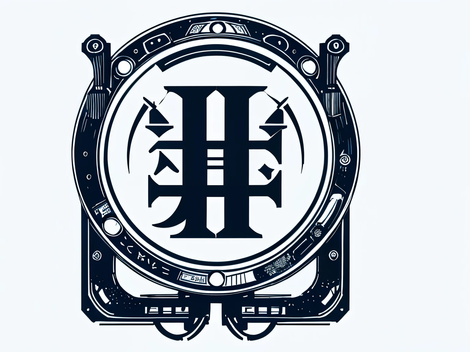 icon、logo、White background、Intricate details、(No humans)、Small、(Margins on all four sides)、letter、simple、cool、Stylish、The motif is a telephone receiver