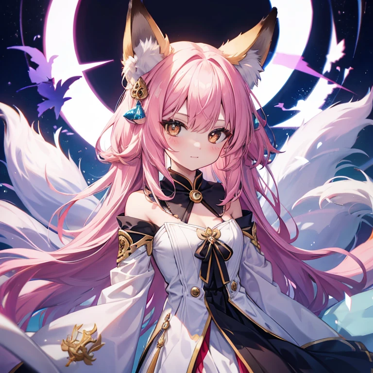 Fox Girl, Fox's Tail,Fox Ears, Fox Makeup, kimono, kimono, Hakama, Avatar, face, Open chest, lewd face, Dominant representation, naughty face, アヘface ,Big Breasts,Emphasize cleavage,You can see the bare skin