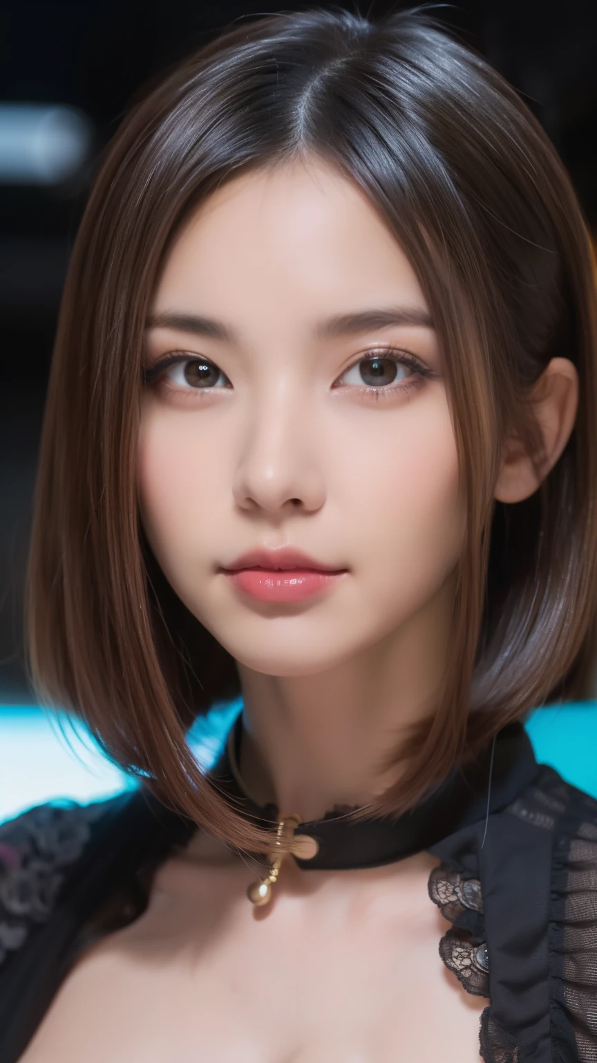 Close-up of woman in black and blue dress, Highly detailed digital art in 4K, 4K Detailed Digital Art, リアルなDigital Art 4K, リアルなDigital Art 4K, Amazing digital illustrations, Beautiful SF girl portrait, SF Woman Portrait, Digital Art 4K, Portrait of a cyberpunk girl, Beautiful cyberpunk girl face, Epic portrait illustration  