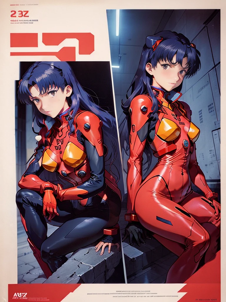 Poster cover design，Katsuragi_Misato, Ayanami Rei，Soryu Asuka Langley wearing a kimono，Neon Genesis Evangelion