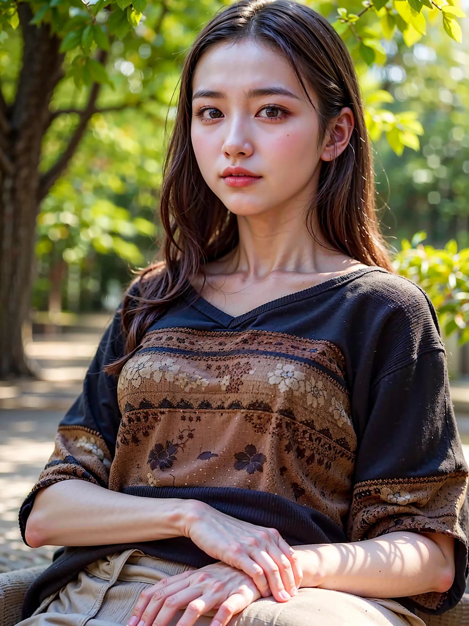 Lakeside park with sunlight shining through the trees, (t-shirt, short pants), japanese girl, , skinny body, flat chest, extremely cute face, extremely ultra detailed face, extremely ultra real skin, extremely ultra detailed eyes, ultimately intricate details, ultimately realistic textures, extremely ultra surrealism, (masterpiece, best quality:1.2), (8k uhd, 16k, 32k, ultra high res), (photorealistic:1.37), (RAW photo), ultimately realistic, ultimately realistic all details, ultimatecy realistic all texture, ultimate-intricate details, ultimate-realistic lighting, ultimately realistic shadow, japanese girl, ultimately cute face, ultimately RAW skin, ultimately realistic eyes