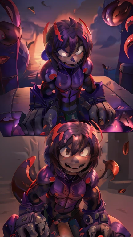 Sex,Erect penis,Open your mouth wide,Drooling,Sweaty,bodybuilder,Six Pack abs,Big muscles,(Huge erect penis:1.8),(Six Pack:1.6),Painful expression,13-year-old boy,Hero Suit,Devilish Wings,Possessed by a demon with an evil expression、(Venom Infests:1.7),