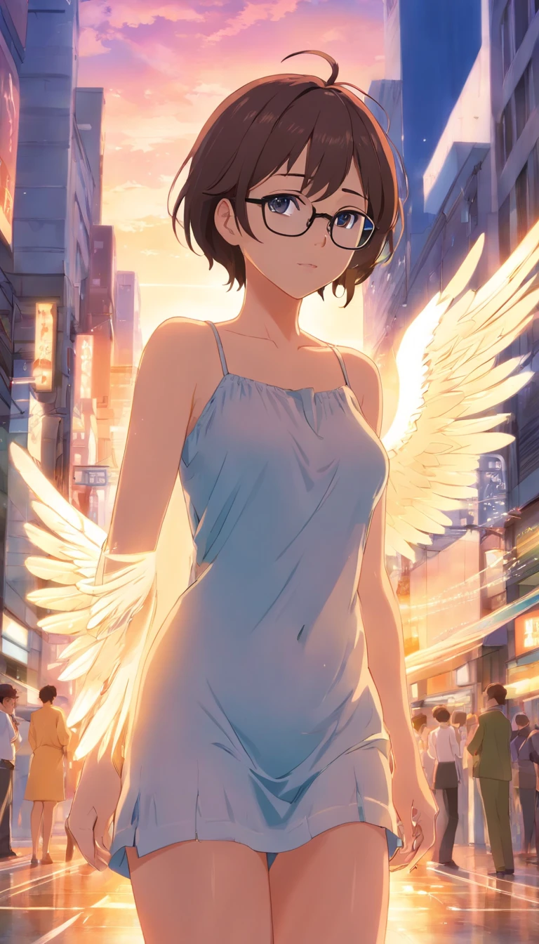 In town　nude　woman　Glasses　Angel