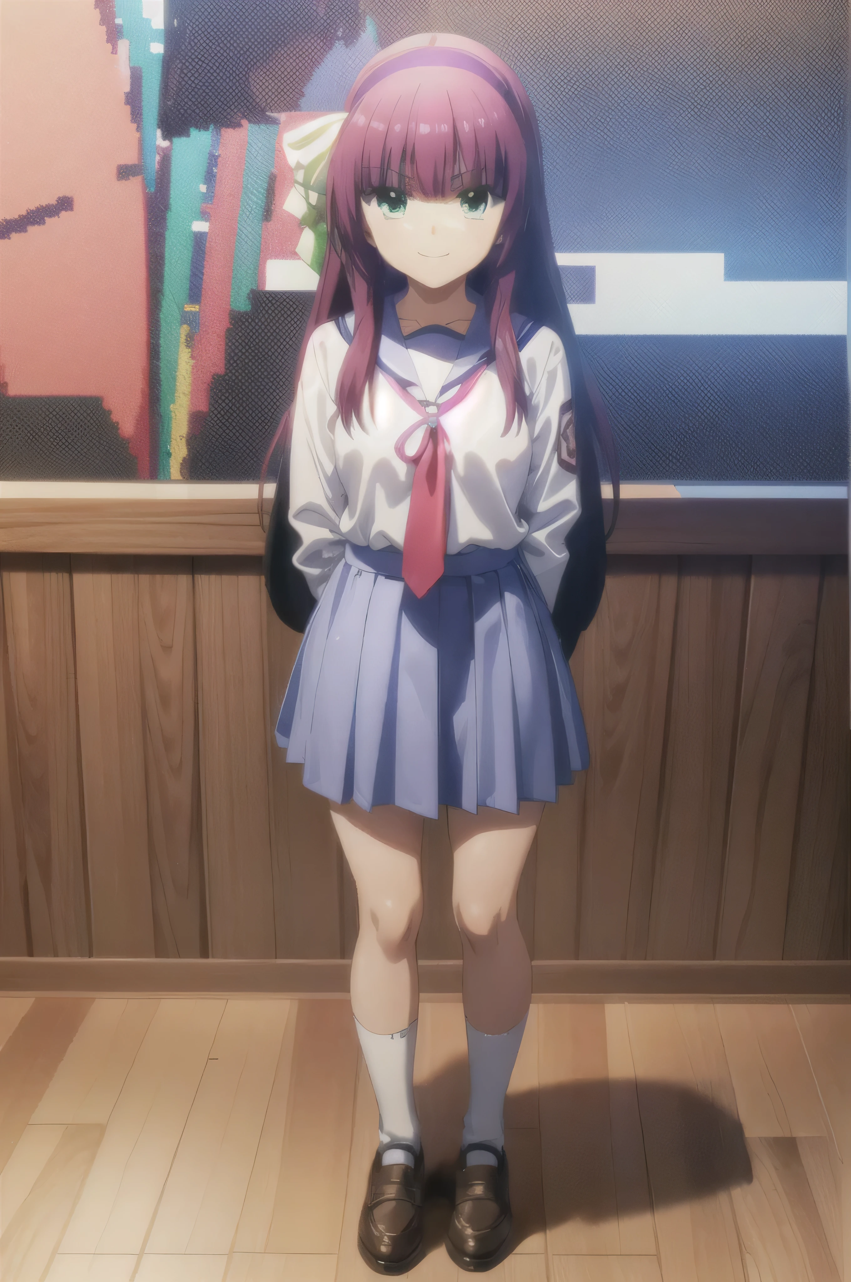 (((Pixel Perfect, Perfect in every detail))), alone, One girl, yuri nakamura, , View Viewer, evil smile,tihighhigh socks,ful body