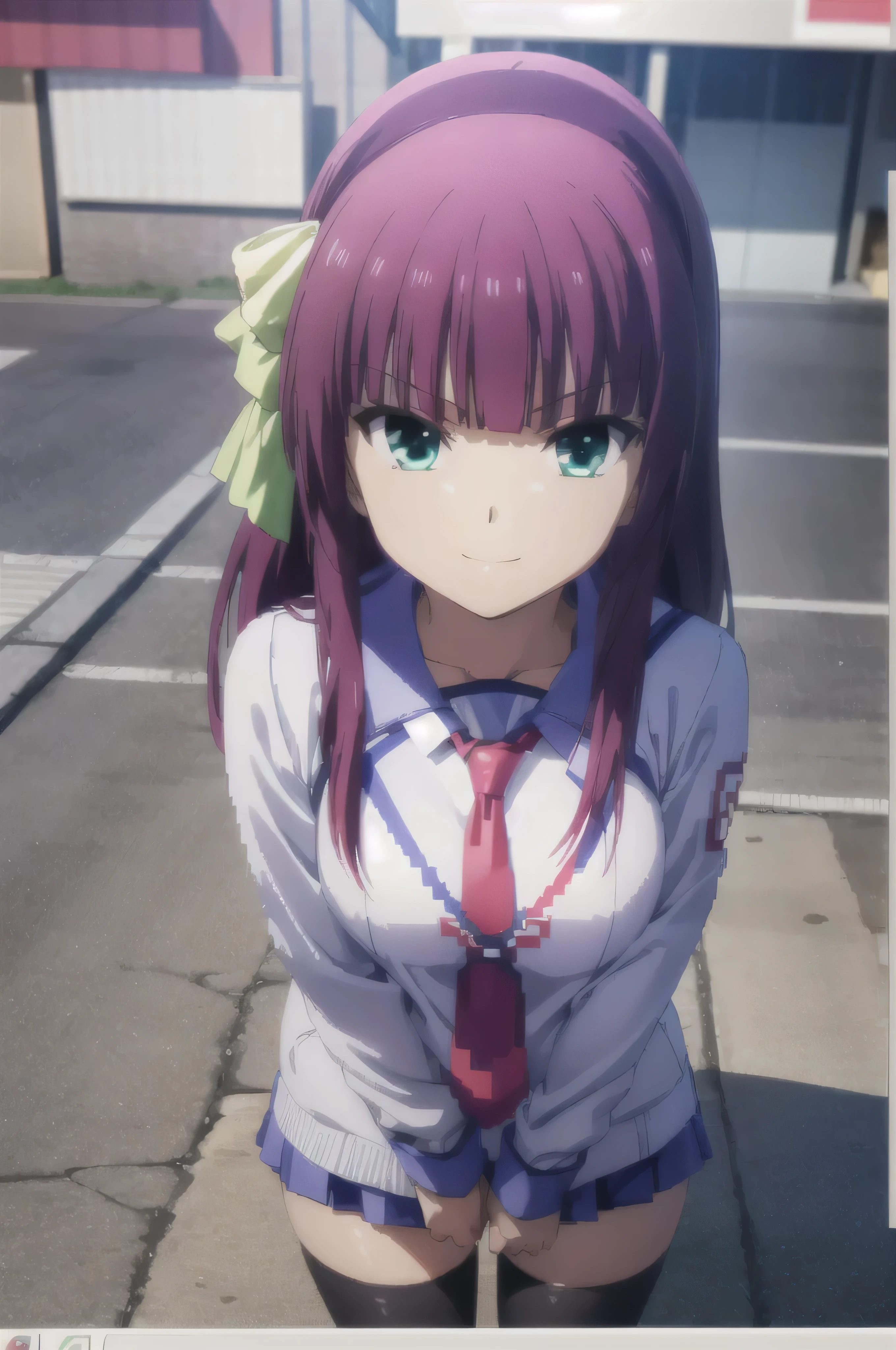 (((Pixel Perfect, Perfect in every detail))), alone, One girl, yuri nakamura, , View Viewer, evil smirk,tihighhigh socks,ful body