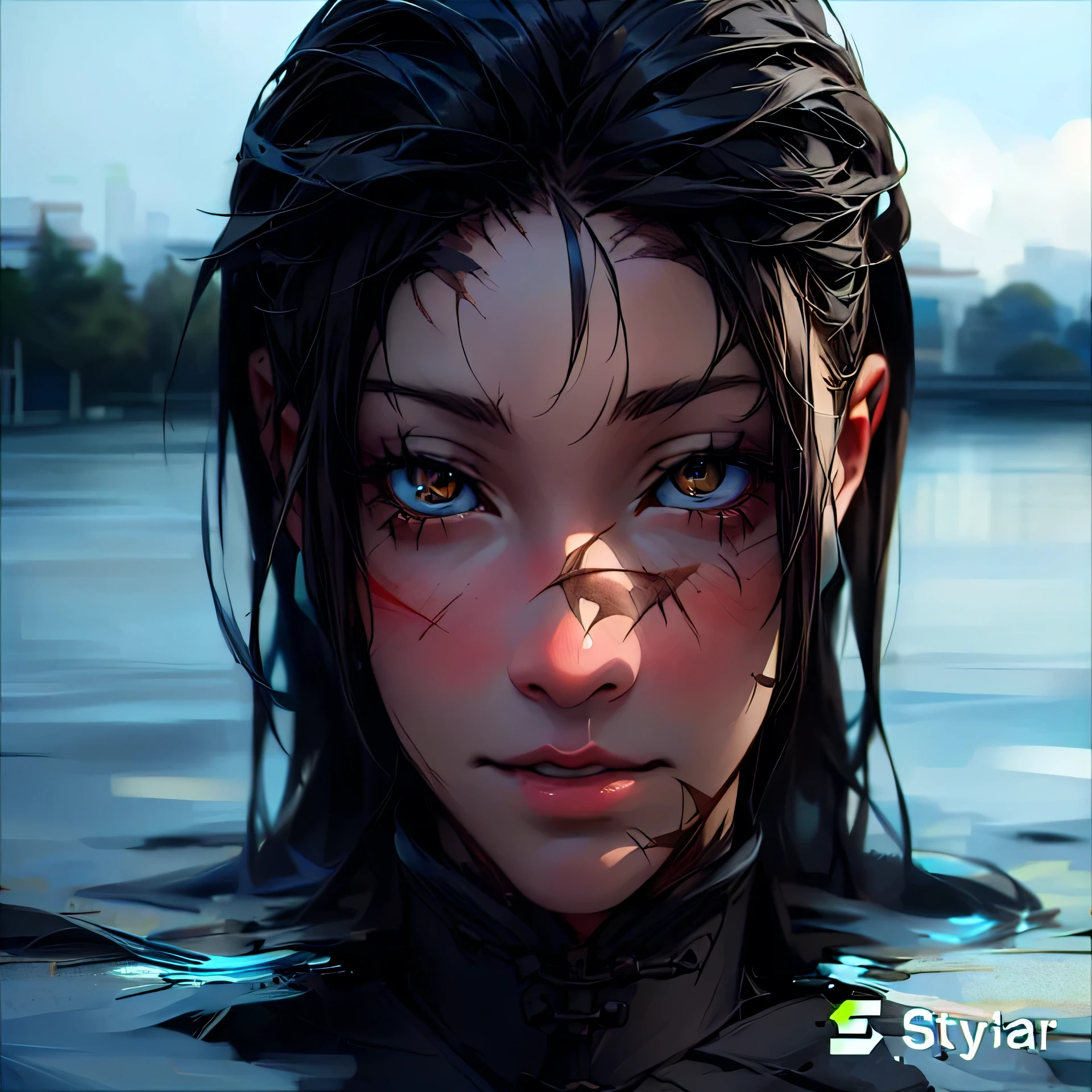 Anime style, Visible scars girl girl China