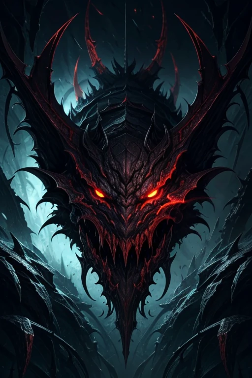 A  demon is submmiting humans, infected,predatorial eyes, devourer, highly detailed, 4k resolution, masterpiece,fractal background, warp space background,digital art


