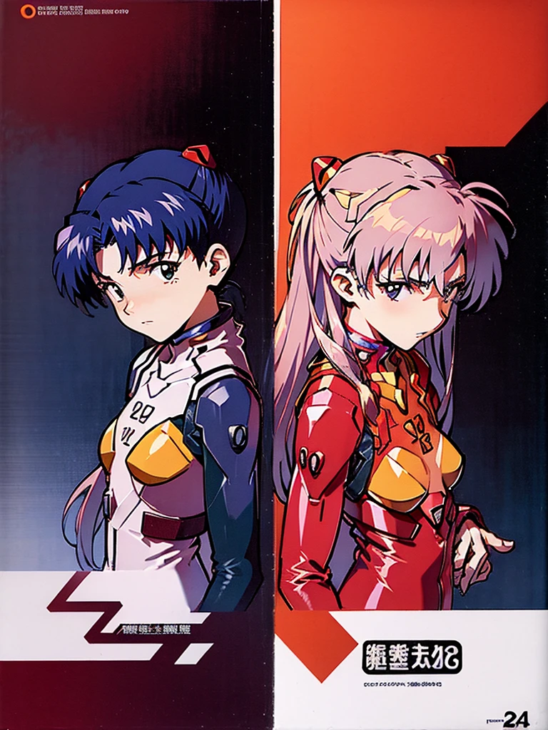 Poster cover design，Katsuragi_Misato, Ayanami Rei，Soryu Asuka Langley wearing a kimono，Neon Genesis Evangelion