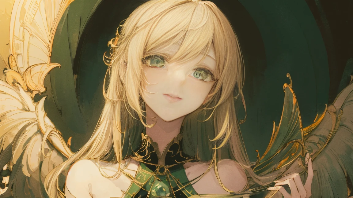 masterpiece: 1.7, highest quality、(Extremely detailed CG、Ultra-detailed、Best Shadow:1.1)、solo、Picturesque、sketch、Paper Texture、Halloween、Halloween、Blonde、Emerald green eyes、crush、magic、超A high resolution、Highly detailed face、Flat Color、Highly detailed eyes、Highly detailed face、Highly detailed face、Realistic、Limited palette、Low contrast、Best lighting、Beautiful woman、Light Smile、Blanche:1.6、(Zentangle、Mandala、Tangle、Intertwined:1)