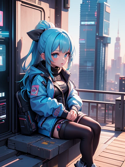 There is a woman sitting on the windowsill,overlooking a city,Cyberpunk art inspired by Ami Kojima,cgsociety contest winner,Fantasy art,cyberpunk anime girl,Cyberpunk 2 0y。 o model girl,Highly detailed shot of a giantess,real life anime girls,Fantasy cyberpunk girl,Realistic animation女孩渲染,Set on a Tokyo rooftop,Cyberpunk beautiful girl,Realistic animation