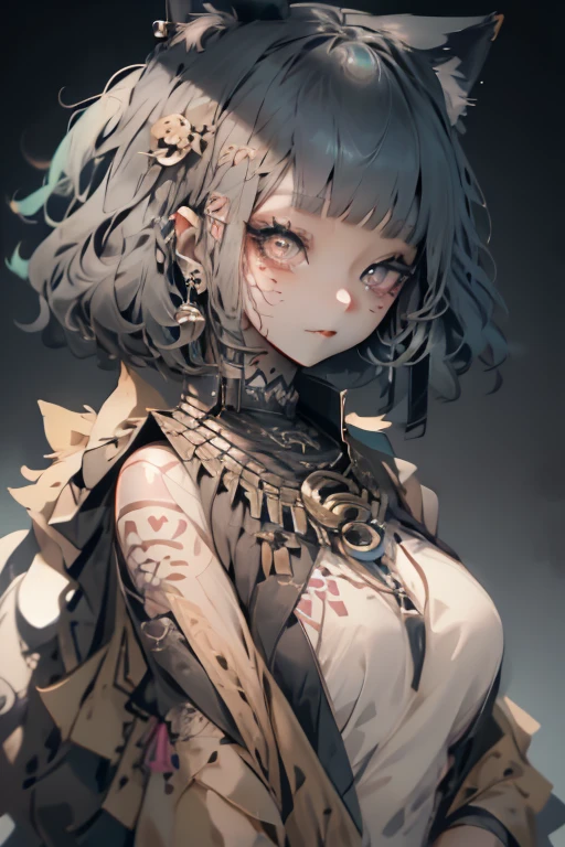 a close up of a woman with a tattoo on her chest, ruan cute vtuber, korean girl, very beautiful cute catgirl, cutecore, beautiful south korean woman, seductive anime girl, beautiful asian girl, of taiwanese girl with tattoos, trending at cgstation, gorgeous young korean woman, girl cute-fine-face, chinese girl