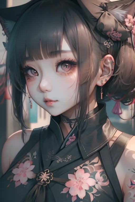 a close up of a woman with a tattoo on her chest, ruan cute vtuber, korean girl, very beautiful cute catgirl, cutecore, beautiful south korean woman, seductive anime girl, beautiful asian girl, of taiwanese girl with tattoos, trending at cgstation, gorgeous young korean woman, girl cute-fine-face, chinese girl