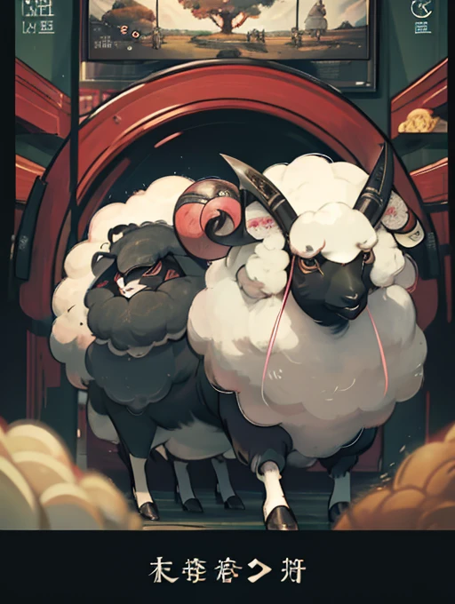一群sheep在田野上的特寫,Screenshot inspired by Christoph Ludwig Agricola、pixiv、mingei、sheep、game screen、mobile game、電子sheep、strategy game、mobile game風格、Game UI、sheep放牧、Villagers busy farming、Gameplay、Game interface、夢見電子sheep、grassland、像棉花糖一樣的彩虹sheep 牡sheep犬 牡sheep人