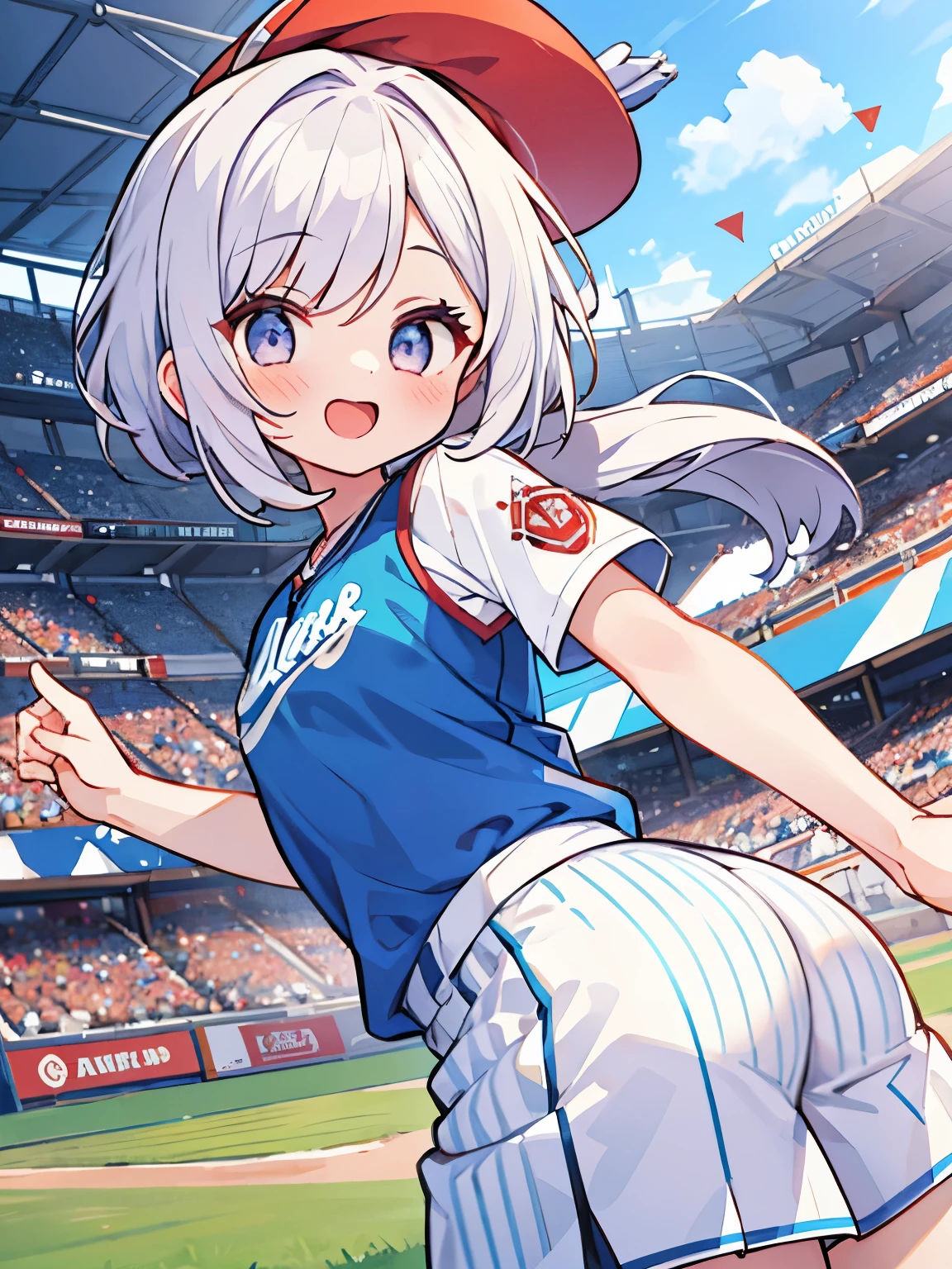 cute, baseball, fantasy wonderland, 1 girl, Stinking eyes, dynamic angle, game CG
