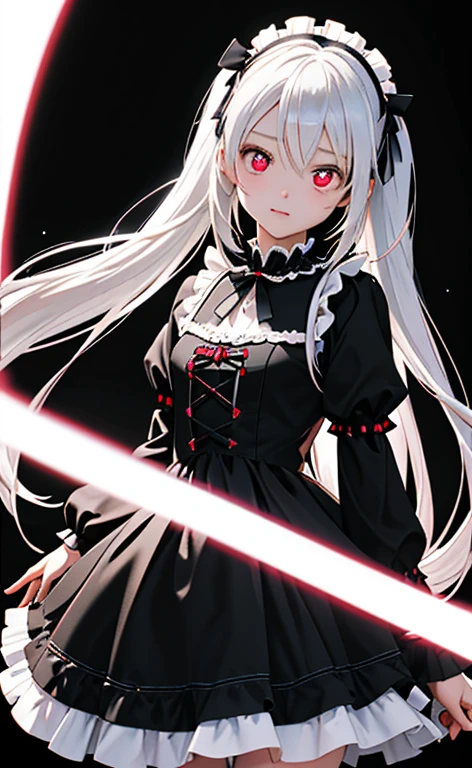 (Photorealistic:1.4)、asuna,(masterpiece、lens flare:1.5、spot light:1.2、Exquisite beautiful eyeonochrome:1.5,portlate、)(),()
、Cute Face、 3D Face、(pearl white hair:1.5、Straight Hair)、(twintails),(1 Girl)、(Red eyes:1.2)、(cowboy shot)、(dark persona:1.6),()、 (Cute face:1.2),(small breasts),(),kind face,(white lace frilled gothic ta),(black background:1.5)、(glowing eyes:1.3)、()、 Neat and clean、Adorable、Slim Body(Tareme:1.5),Shiny Hair、(Glowing pink Skin)、Nijisketch,Manga,zydG