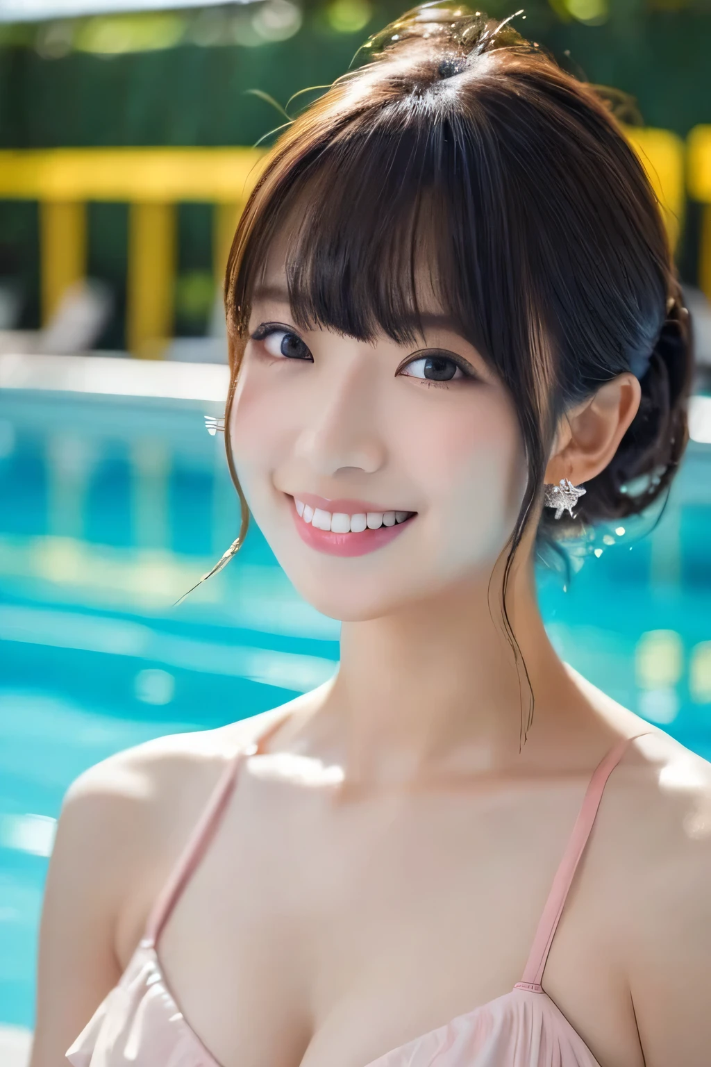 One Girl, (Crystal Costume:1.2), Beautiful Japanese actresses,
(RAW Photos, highest quality), (Realistic, Photorealistic:1.4), (Tabletop), Photogenic,
Yukihime, Beautiful fine details, Beautiful lip detail, Highly detailed eyes and face, Long eyelashes,
Shines brightly.:1.4), Dance of Light,
Blue and silver color scheme, Dramatic lighting,
壊す Perfect Anatomy, Slender body, small, Medium Hair, Parted bangs, Angel's Smile,
Crystal skin, Clear Eyes, Catchlight、Resort Pool、Beautiful woman in swimsuit、Playing with a beach ball、Swimming in the pool、water droplets、A happy smile、Pink Bikini、whole body