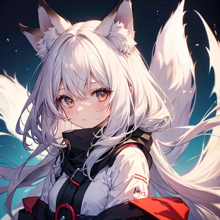 Fox Girl, Fox's Tail, Nine-Tailed Fox,Fox Ears, Black colored hair, Fox Makeup, Kimono with open chest, kimono, Nice body, Avatar, face, Open chest, lewd face, Dominant representation, naughty face,Big Breasts,Emphasize cleavage,Show bare skin