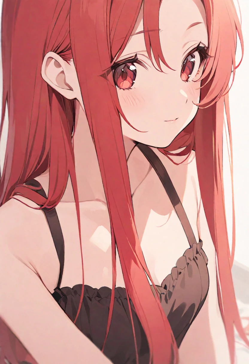 cute, , red long hair, , cute look