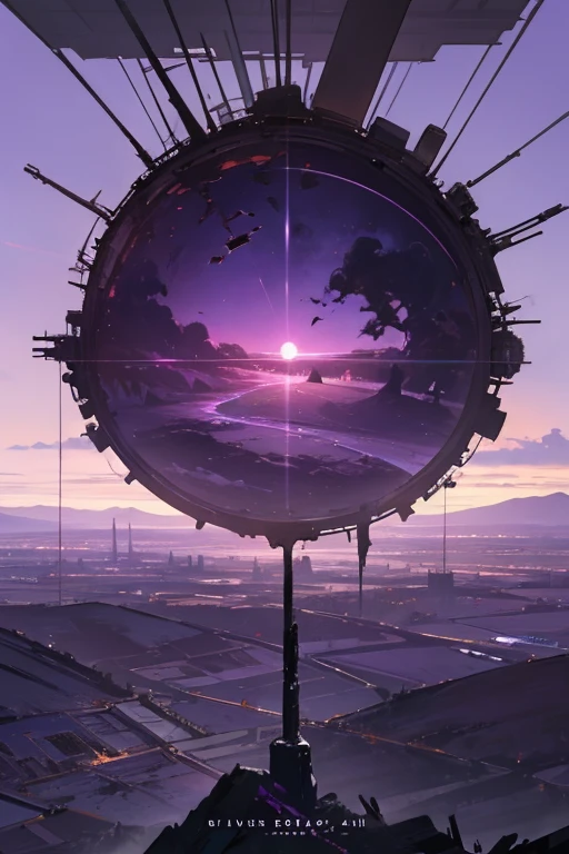 highest quality、Desolate Earth、wreckage、Purple Sky、Surrealism