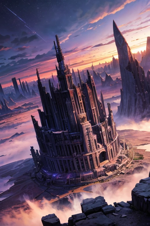 highest quality、Desolate Earth、wreckage、Purple Sky、Surrealism