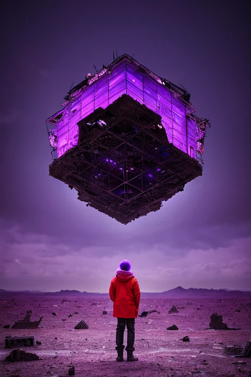 highest quality、Desolate Earth、wreckage、Purple Sky、Surrealism