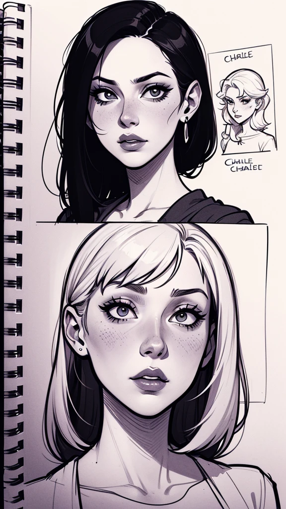 Sketchbook lineart stamps have a sketchy style ( desenho de uma mulher com umae cabelo preto, estilo de arte de charlie bowater, arte do personagem charlie bowater, desenhado no estilo digite germe, Estilo Charlie Bowater, digite germe. alto detalhe, digite germe style, retrato de personagem em close, digite germe portrait, style digite germe, Neoartcore e Charlie Bowater The stamps have a sketchy style Sketchbook 