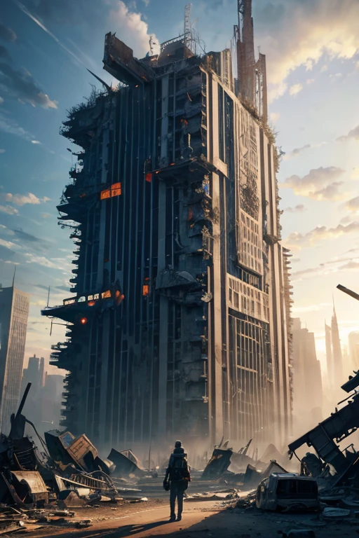 highest quality、A ruined futuristic city、dim、Surrealism