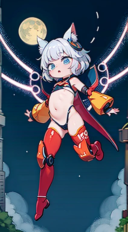 masterpiece, highest quality, Very detailed, Complex, Very detailed, High resolution, Realistically, 8k, 1 person,whole bodyショット,humanoid, Long legs Machine legs,Dynamic pose, Extremely delicate mech, short hair,whole body, High tech background,SF,(Marek Okon:1.3),Moon Crypta Wow'Midway Style,
