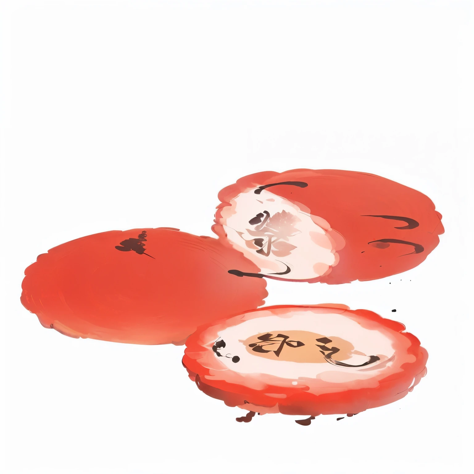 Chinese painting style, Hand drawn cartoon art style, Chinese writing brush pen illustration, Cute illustrations, Chinese watercolor style, Inspired by Qi Baishi, Amazing food illustrations