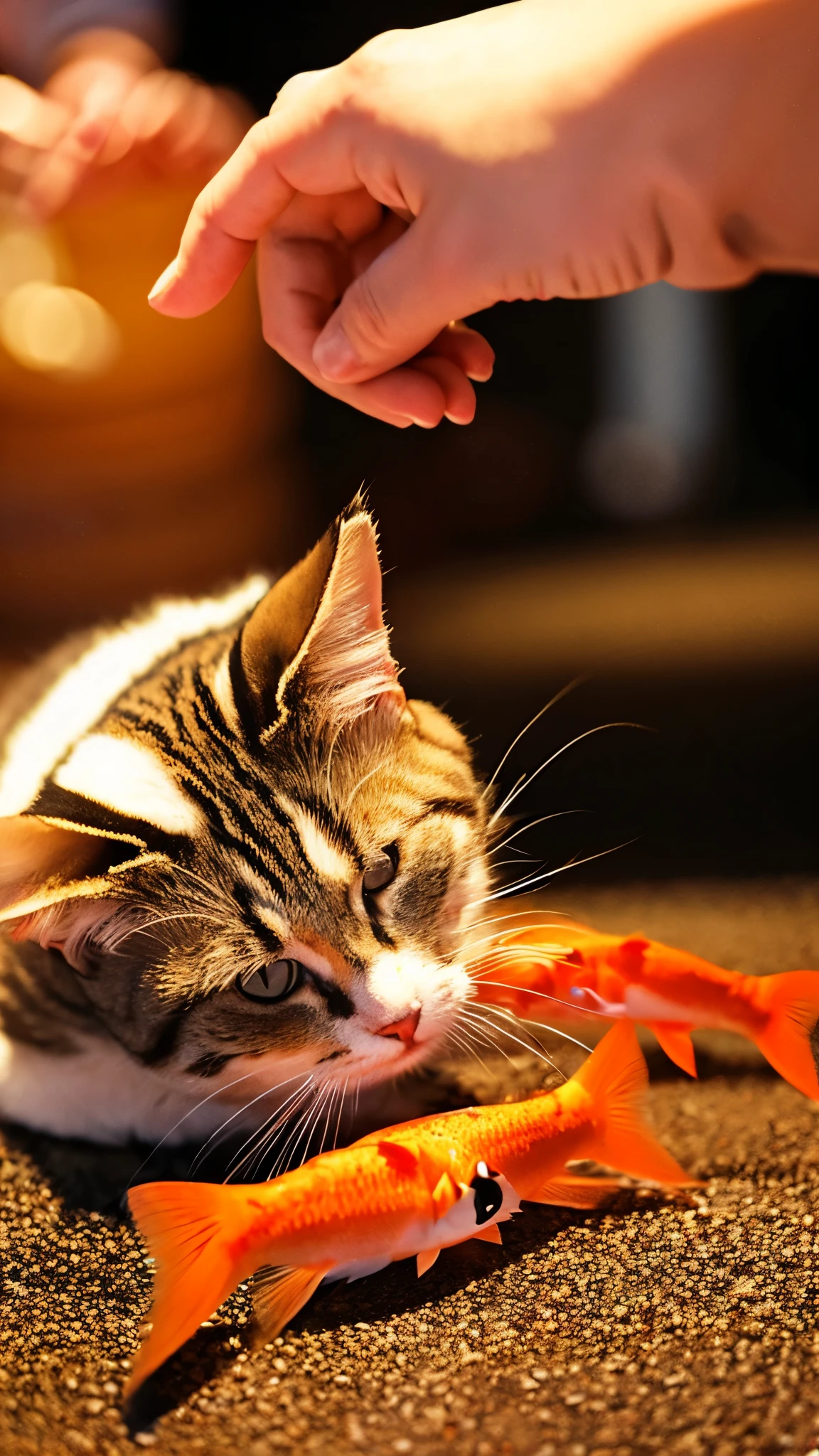 Cat,festival,Goldfish scooping,high resolution,