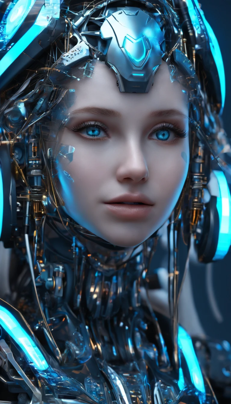 "(best quality, highres), blue-haired girl with long hair, close-up of her face, wearing a white skirt, detailed eyes and face, vibrant colors, soft lighting, digital illustration, ethereal atmosphere"