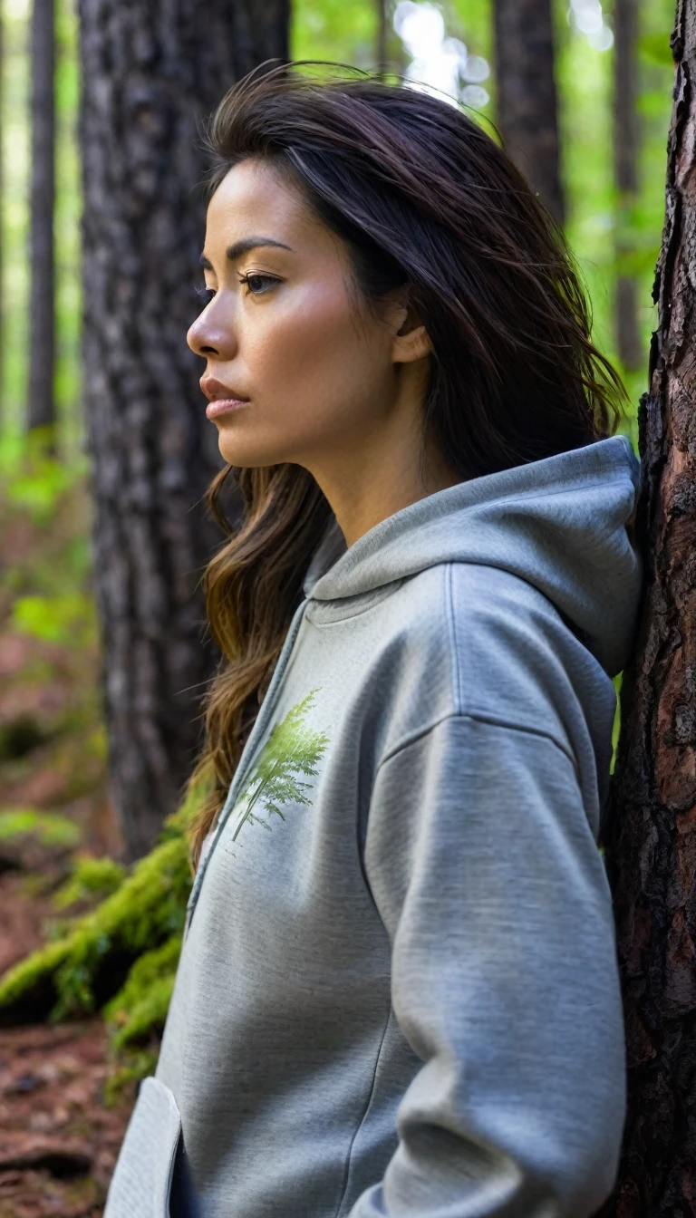 female wrapped in overgrown wet dirty moss djing on a swamp mossy dj viynls mixer