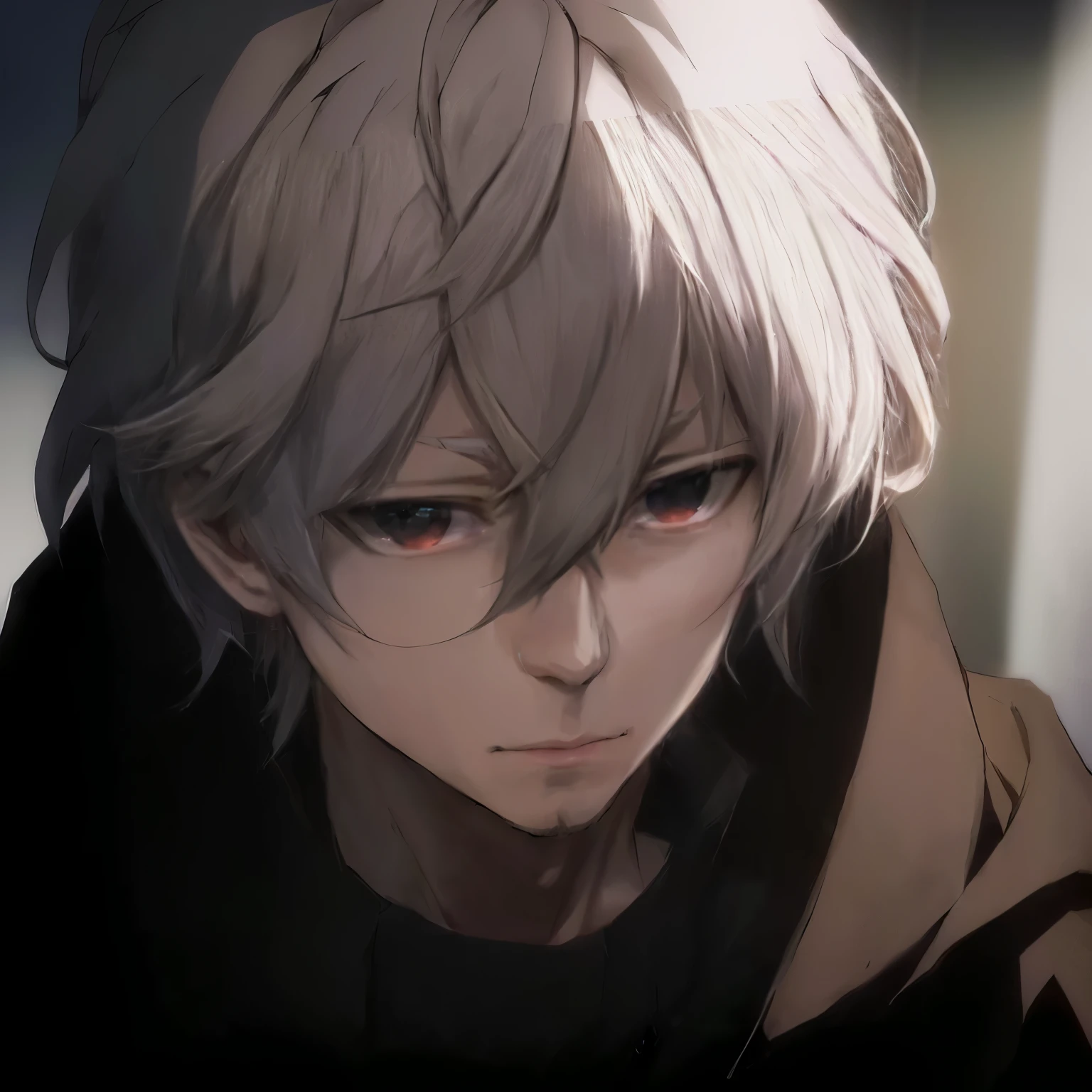anime, a man with white hair and a black jacket looks at the camera, nagito komaeda, hajime yatate, male anime character, key anime visuals, from girls frontline, today's featured anime still, young anime man, nagito komaeda from danganronpa, kaworu nagisa, anime portrait of a handsome man