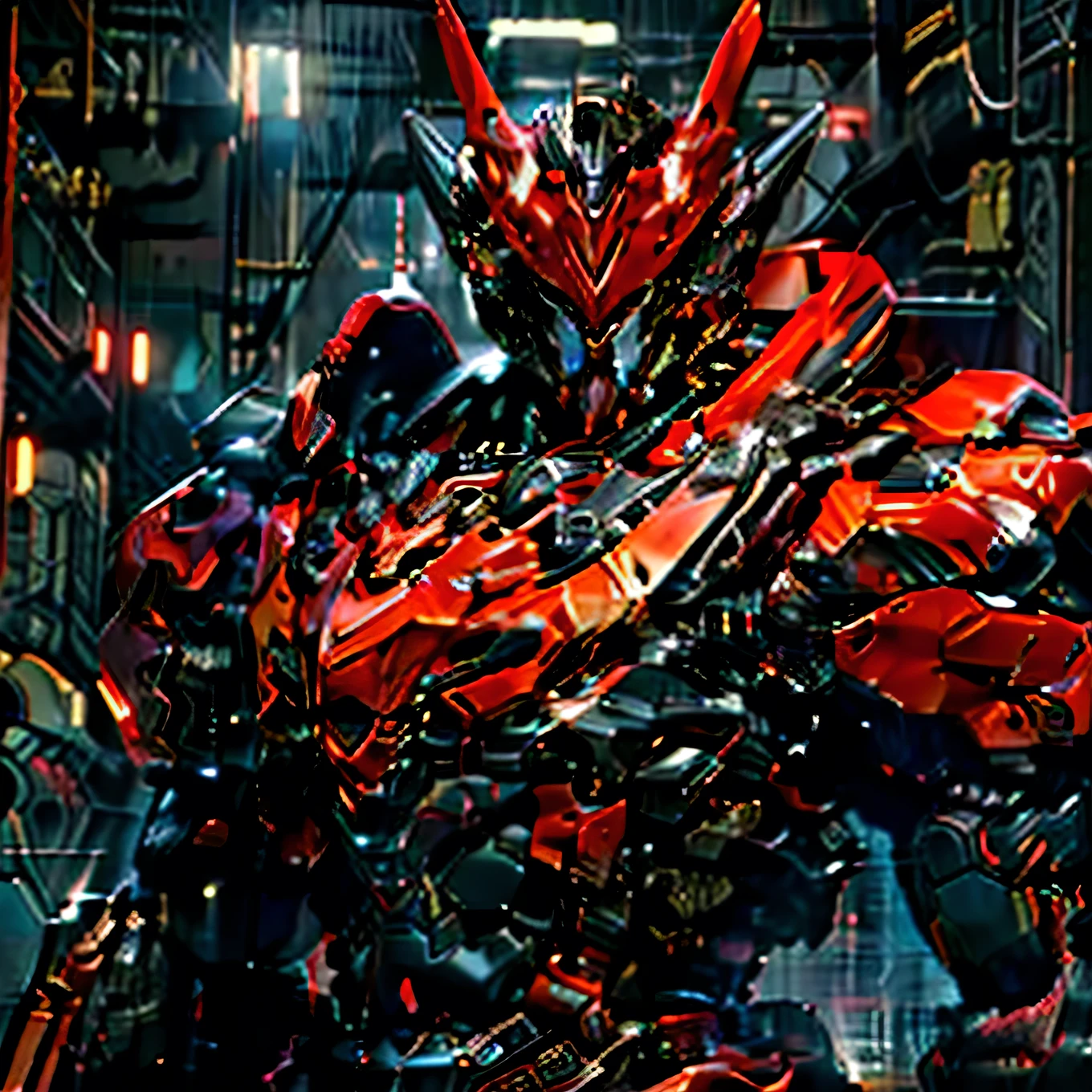 Dark Fantasy, Cyberpunk, Mechanical Marvel, white-Red: 1.1, Mecha,