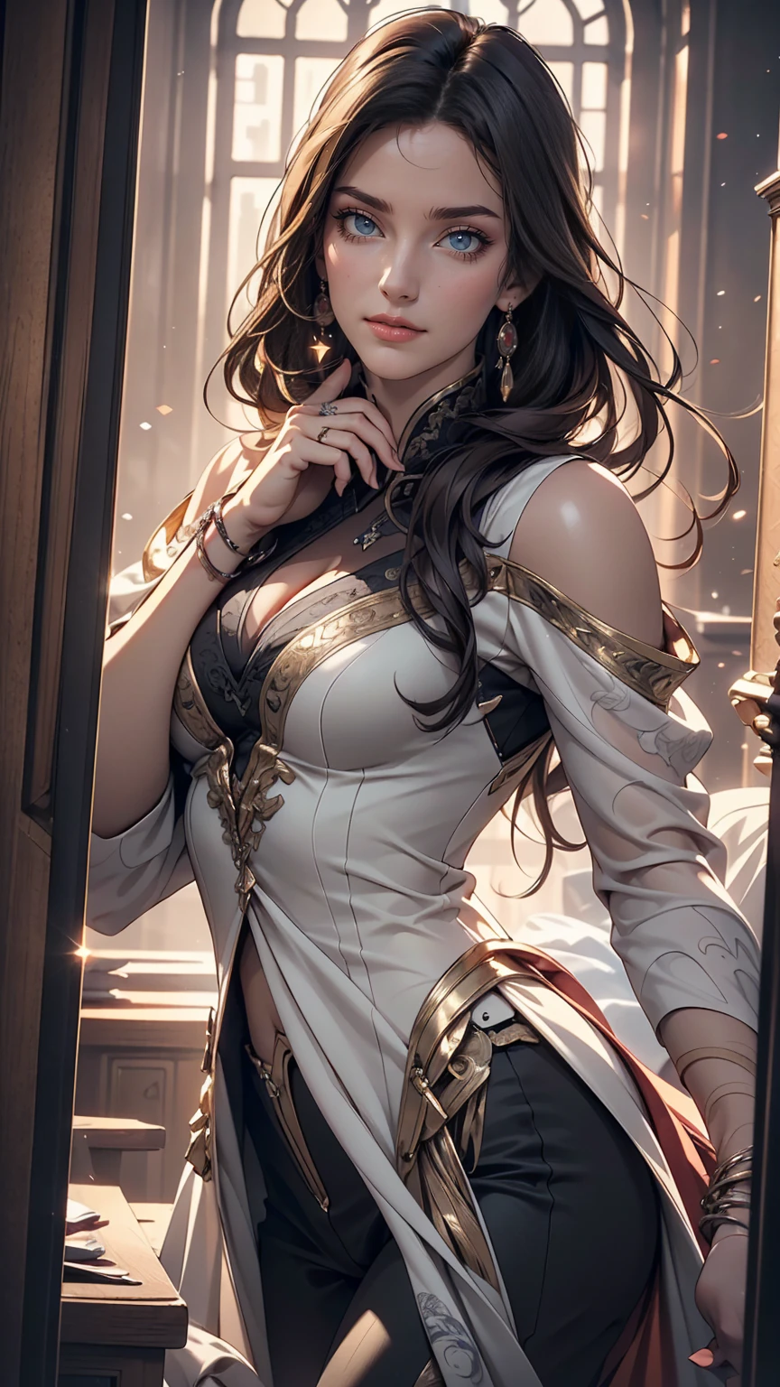Unbeatable masterpiece, Ultra photo realsisim , Perfect artwork , Intricate details , Best quality , Strong light , High contrast , Dynamic pose , Dutch angle , ((Depth of field:1.8)) , Extremely delicate and beautiful , (fantasy) , Ultra detailed , (extremedetailedillustration) , (Extremely detailed Cg Unity 8K wallpaper) , Perfect lighting with high resolution , 1 girl , [City view hillside] , Hypersensitivity with elevated exposure (Venus:1.3) , Exotic pirate theme , Boxes filled with Kim Miller , hand behind head , circle of the crone ,Within the unexpected Canadian Rockies , equirectangular 360 , Gamer Punk , bloom light , Depth of field 270mm , Whimsical dresses, Glamorous accessories , luxury clothes , Geometric patterns , Uptrend ,