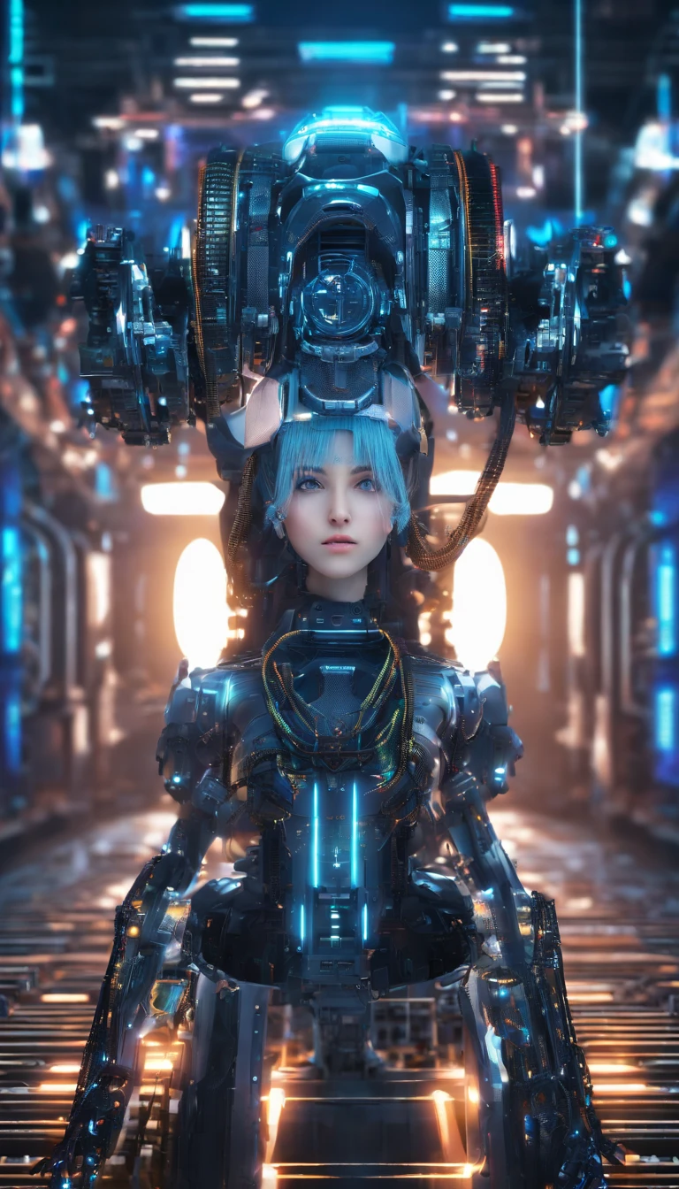 "(best quality, highres), blue-haired girl with long hair, close-up of her face, wearing a white skirt, detailed eyes and face, vibrant colors, soft lighting, digital illustration, ethereal atmosphere