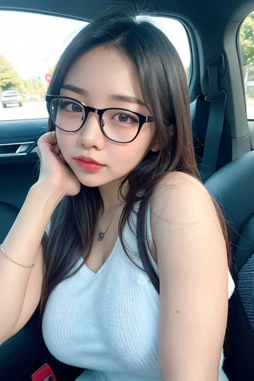 NSFW,masterpiece,top-quality,early evening,Road with sunset view,1 old korean male people,ung korean girl in,old man driving car with girl in passenger seat,old man putting his arm around a girl's shoulder in the car,(old Man,old man with a big face,old man with white hair,Stubble old Man,old man with glasses,old man in casual clothes),Girl sitting in the passenger seat,Girl bringing her face close to her uncle,the kiss,(Girl in school uniform),troubled look,Smile a little,Red face,Open your mouth slightly,Sweating,Hearts fly,Red Convertible,blows wind,Hair flutters, focus on old man,