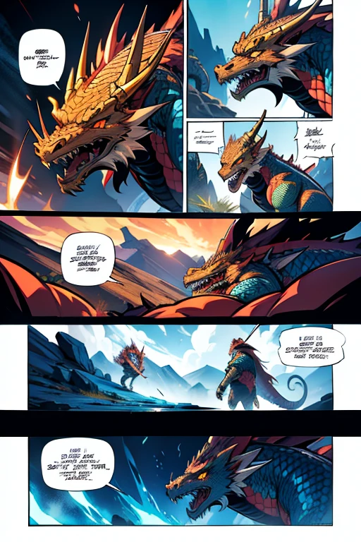 Dragon monsters , manga page with panels and dialogue 