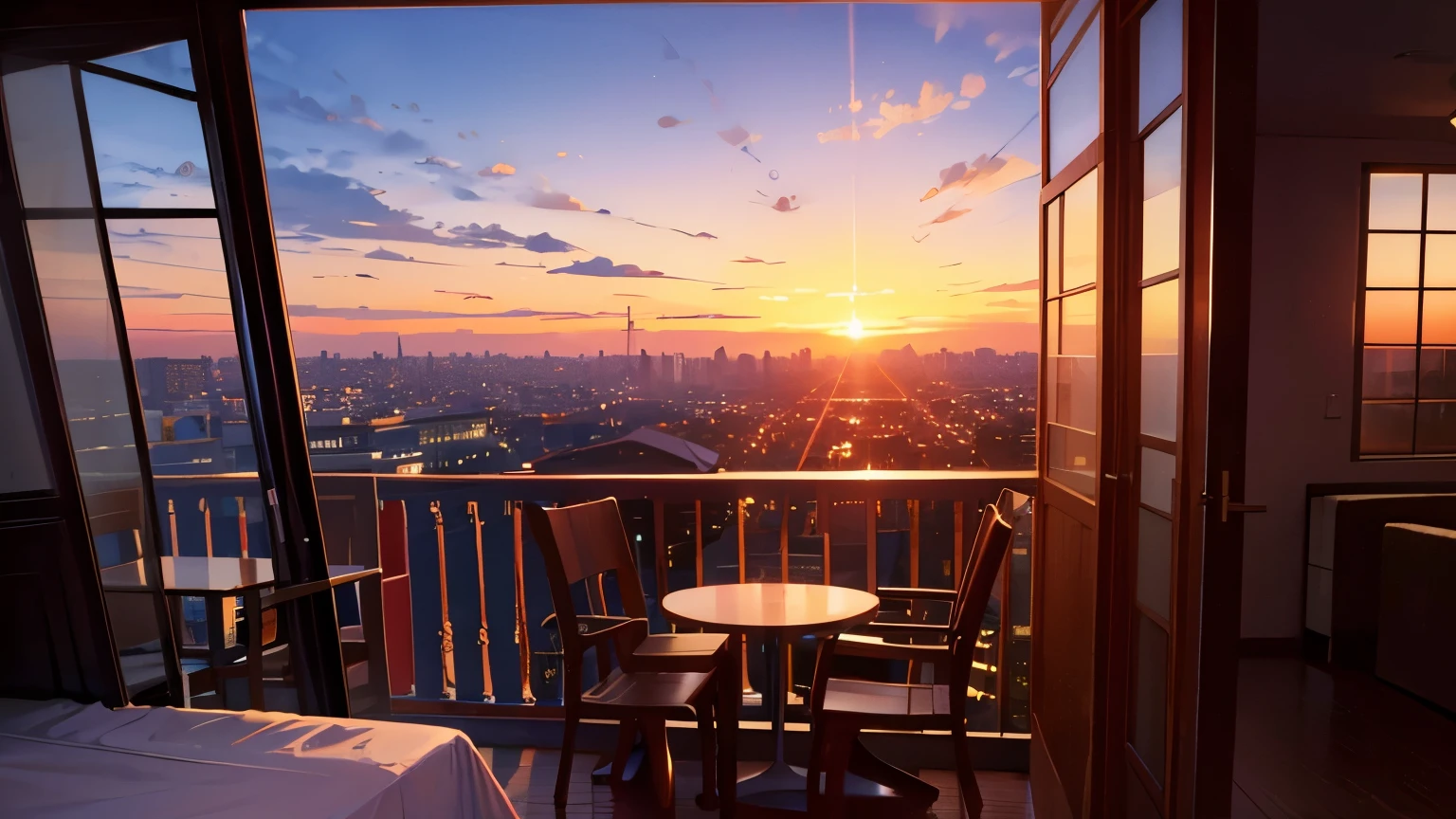 Best Sunset view in earth, there are 2 beautiful girl