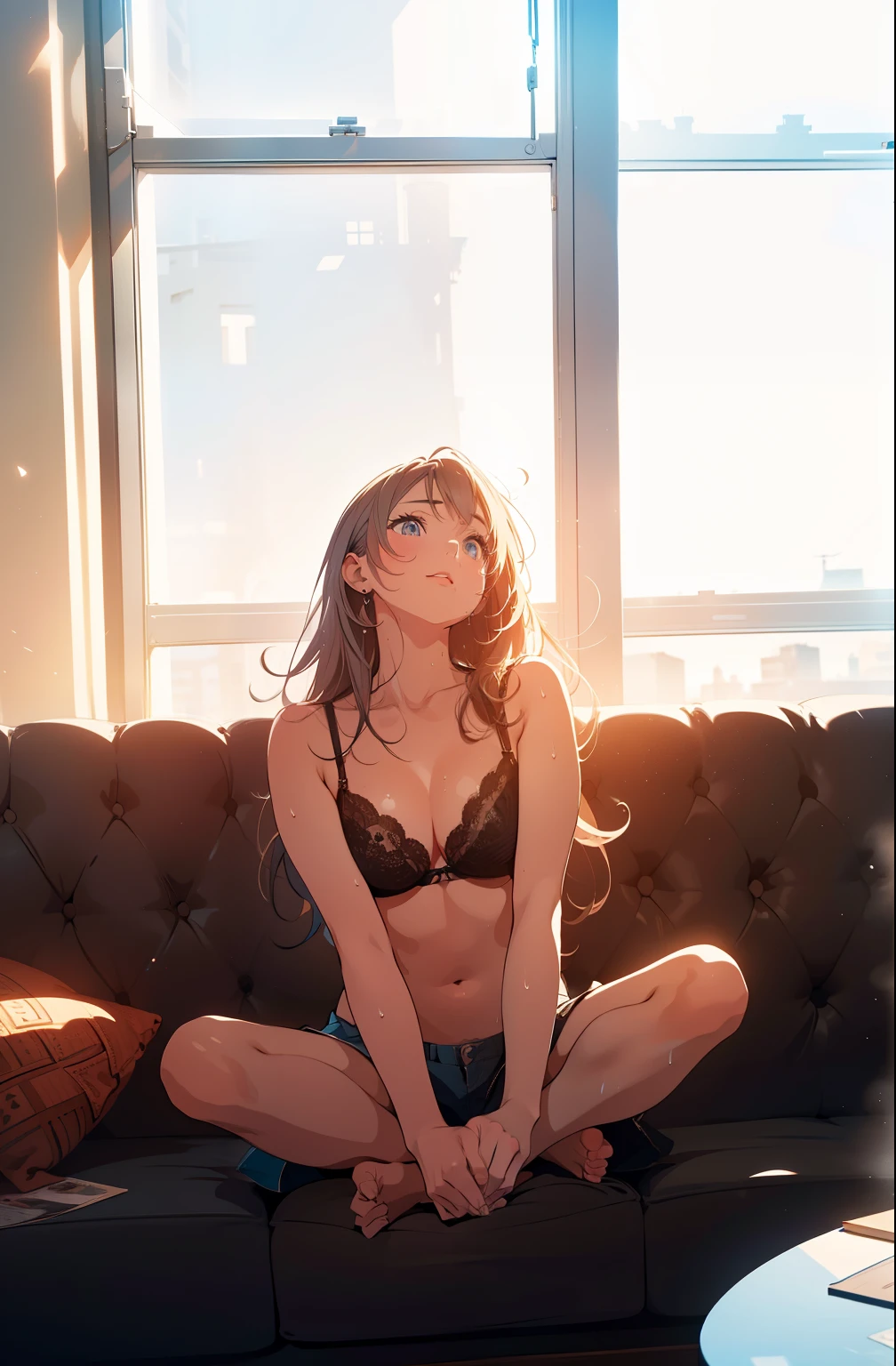 (Highly detailed CG Unity 8k wallpaper), (masterpiece), (highest quality), (Super detailed), (Best illustrations), (Best Shadow), (Absurd), 
BREAK
girl, Sweat, vapor, Mid-chest, Browsing Caution, View Viewer, 