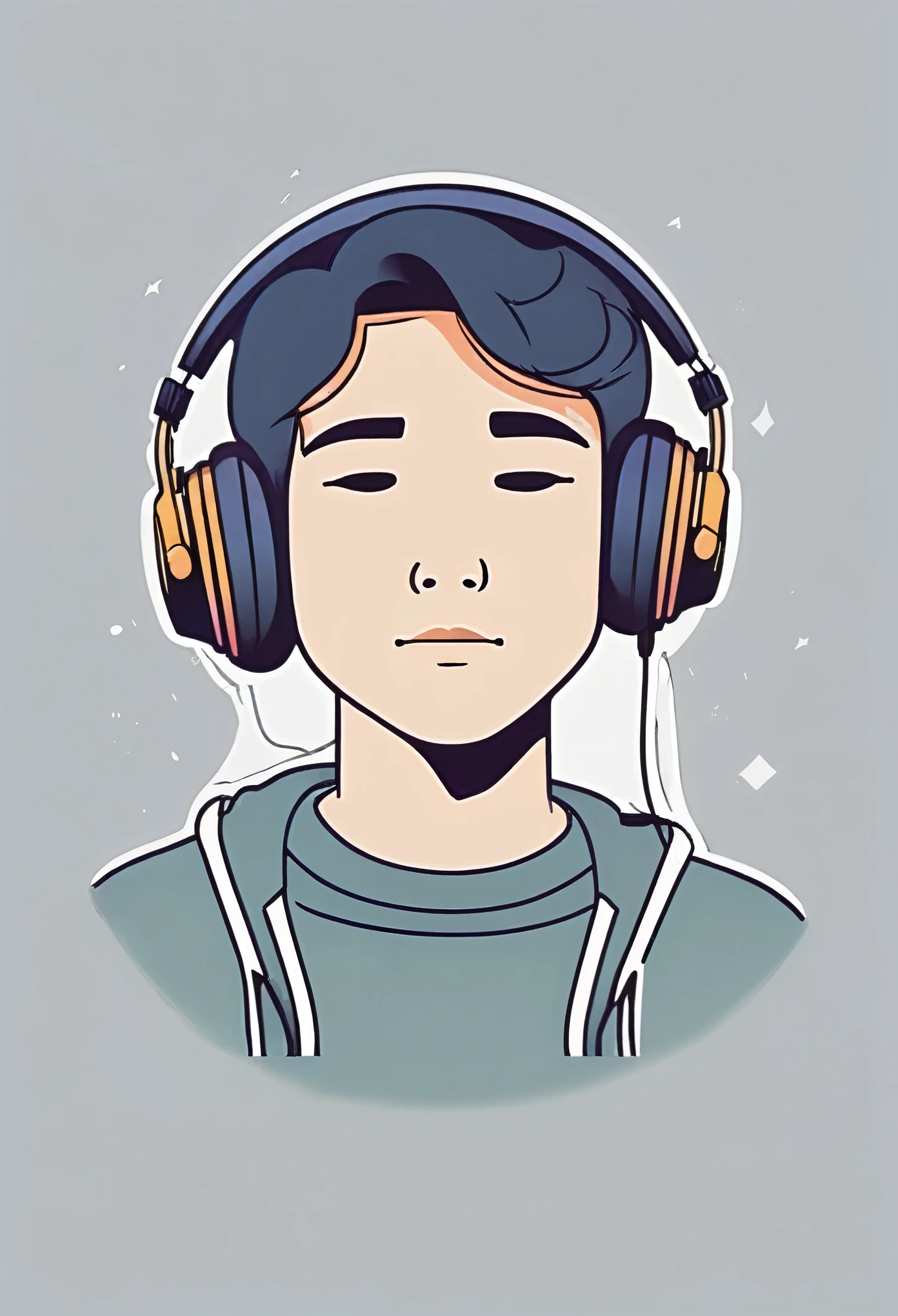 lofi music young man listen music,icon