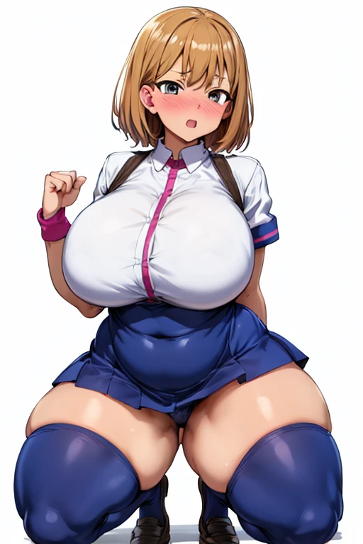 One Girl,Precise five fingers、{Knee-high socks}、(((Wide Hips)))、 (((plump and thick thighs)))、((Big Ass))、(Big Breasts) Embarrassed look,Short Stack、whole body、Sexy pose。Mini skirt cheongsam