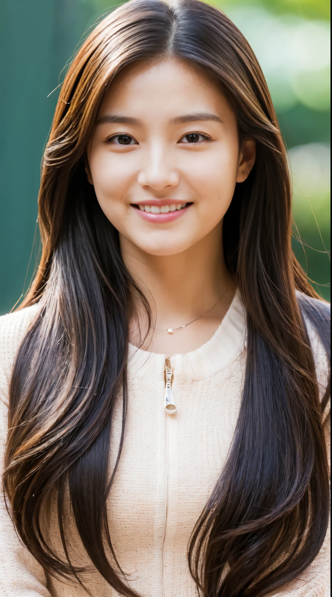 (Ultra-realistic), (shape), (High resolution), (8k), (Very detaileded), (Best shape), (Beautiful and detaileded Eyes), (highest quality), (Ultra detaileded), (masterpiece), (wallpaper), (detaileded Face), pores,alone,One Girl,, Fine detailed, detaileded Face, (detailed),(Realistic lighting: 1.1),Federer-esque image of a long-haired woman smiling for a photo, Adorable Korean Face, , Korean Actress, , かわいいKorean Actress, Gorgeous Young Korean Woman,