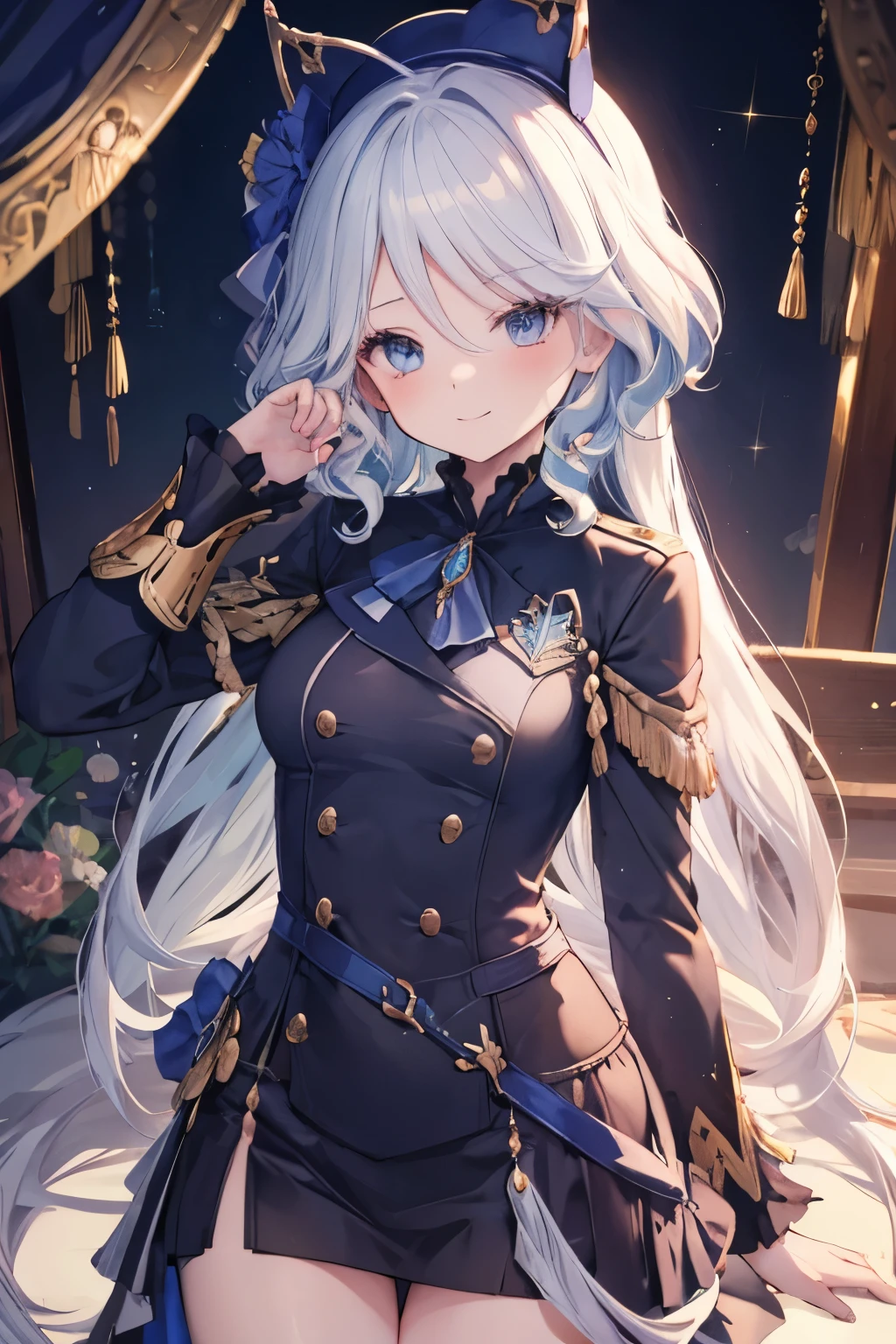 Furina、girl、Small breasts、girl、Small breasts、Lolita、Bright smile、Looks about 15 years old、Petan Musume、short、目のhighlight、Sexy thighs、Combat Uniform、Your eyes are so beautiful、highlight