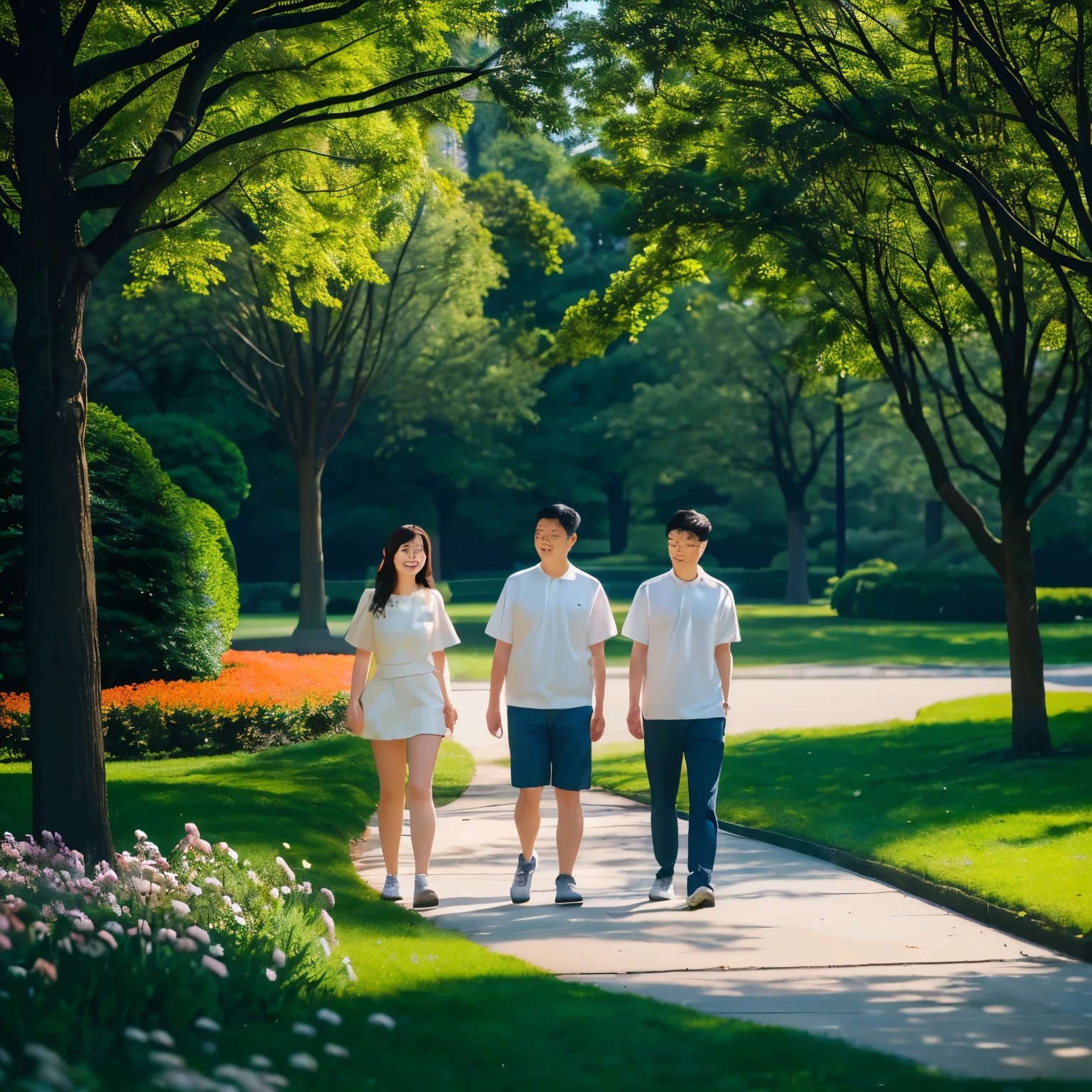 there are three people walking down a path In the park, of a family standing In the park, In the park, Take a walk in the garden, sunny day In the park, In the city park, Shot on Sony a 7 iii, Shangye Park, On a sunny day, parks and gardens, In the park, On a sunny day