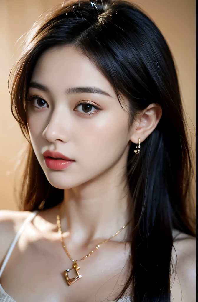 (masterpiece:1.3), (8 thousand, realistic, RAW photos, best quality: 1.4), (1 woman),(very sexy), (Beautiful makeover), (유난히 아름다운 realistic 얼굴), (Build a beautiful body) , (beautiful face), (beautiful face), (long eyelashes), (double eyelid), (realistic face), (black hair. parted, long hair:1.3), (아름다운 parted스타일), (realistic eyes), (really beautiful and delicate eyes), (beautiful and big breasts),(realistic skin), (beautiful skin), (absurd), (attractive), (ultra high resolution), (extremely realistic), (very detailed), (golden ratio), (necklace), (earring), (So beautiful and sexy)