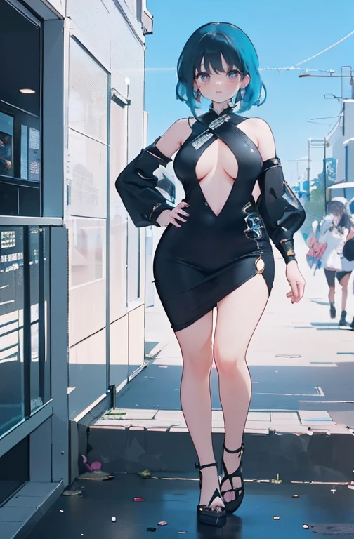 Step into a world of creativity with our AI-generated image of a female character in a 90's anime style. Her unique and diverse costume inspired by the Matrix movie, full body image, will leave you in awe of its intricate details and stylistic rendering